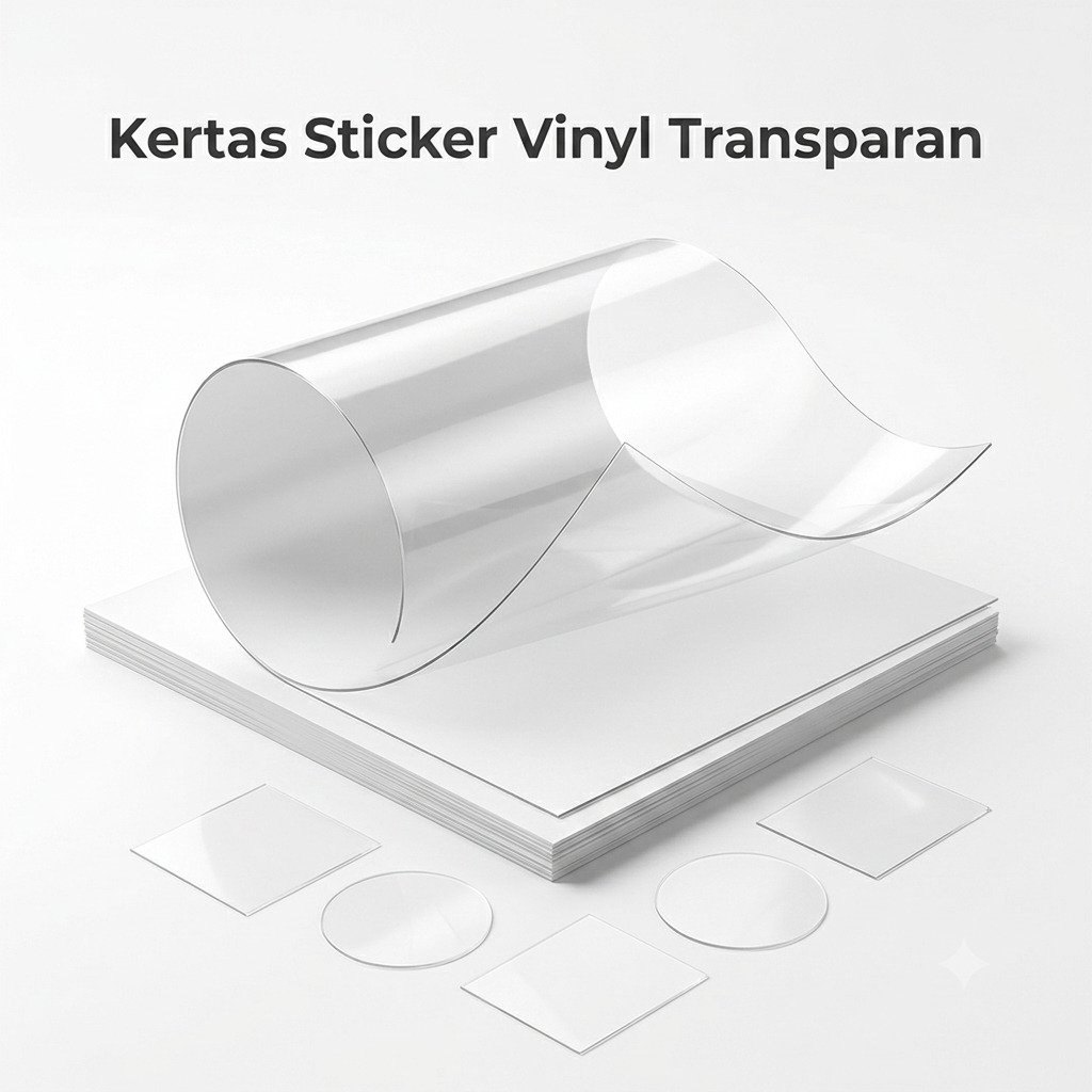 Jual Sticker Vinyl Transparant Glossy Ukuran F4