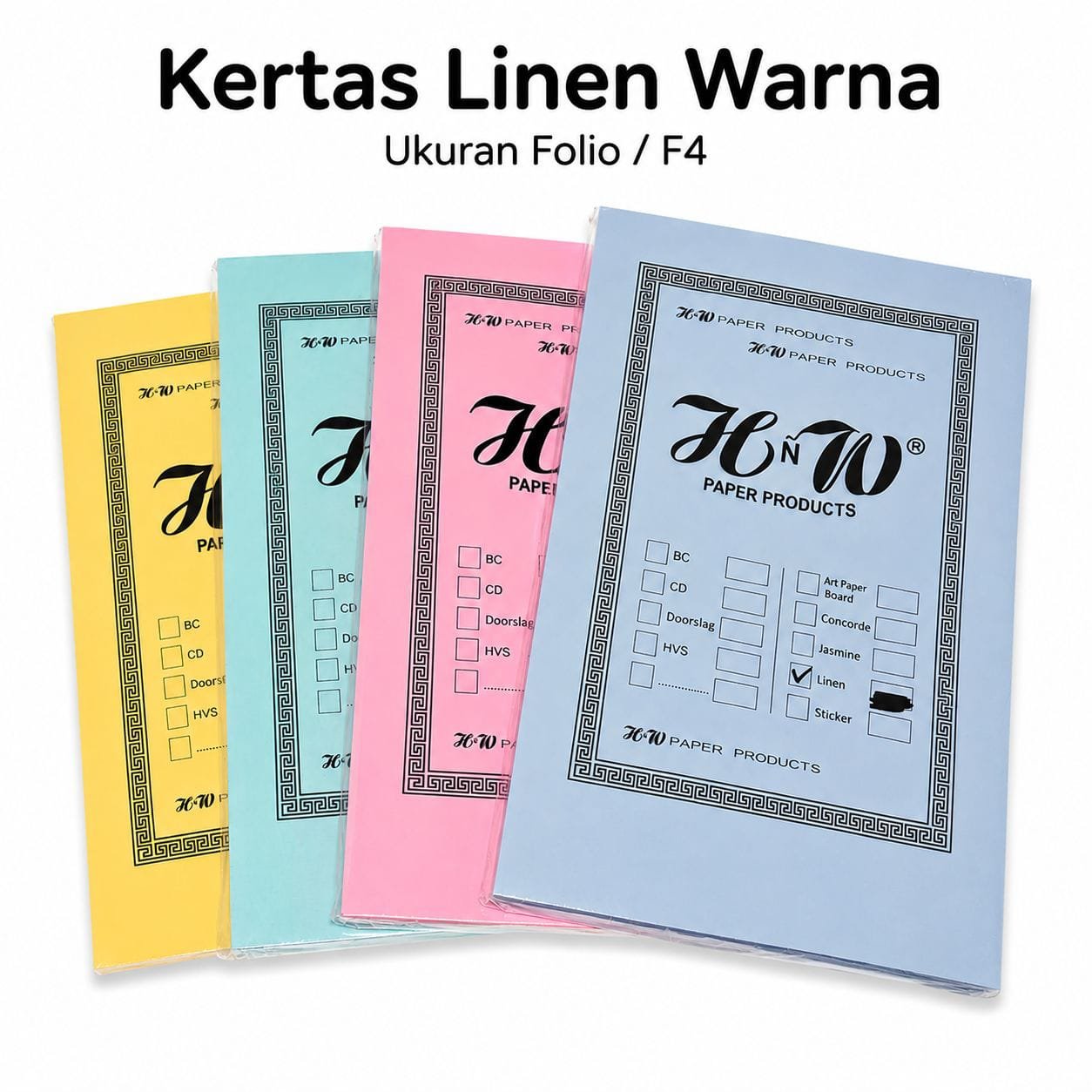 JUAL KERTAS PIAGAM LINEN WARNA 150 GSM 100 LEMBAR